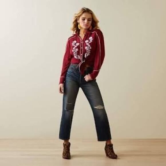 Ariat Ultra High Rise Tomboy Straight Jean Size 31 R - Picture 1 of 11